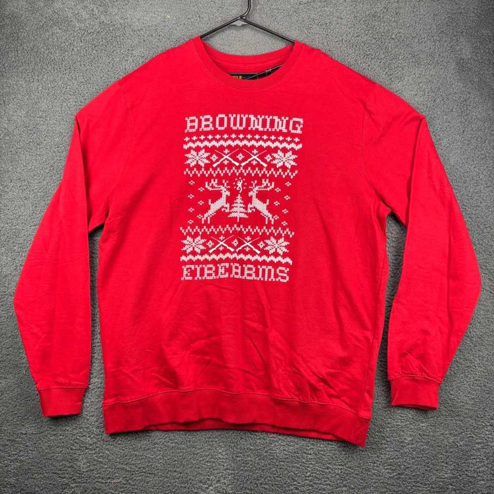 Browning Red Ugly Christmas Sweater‎ Long Sleeve Sweatshirt XXXL